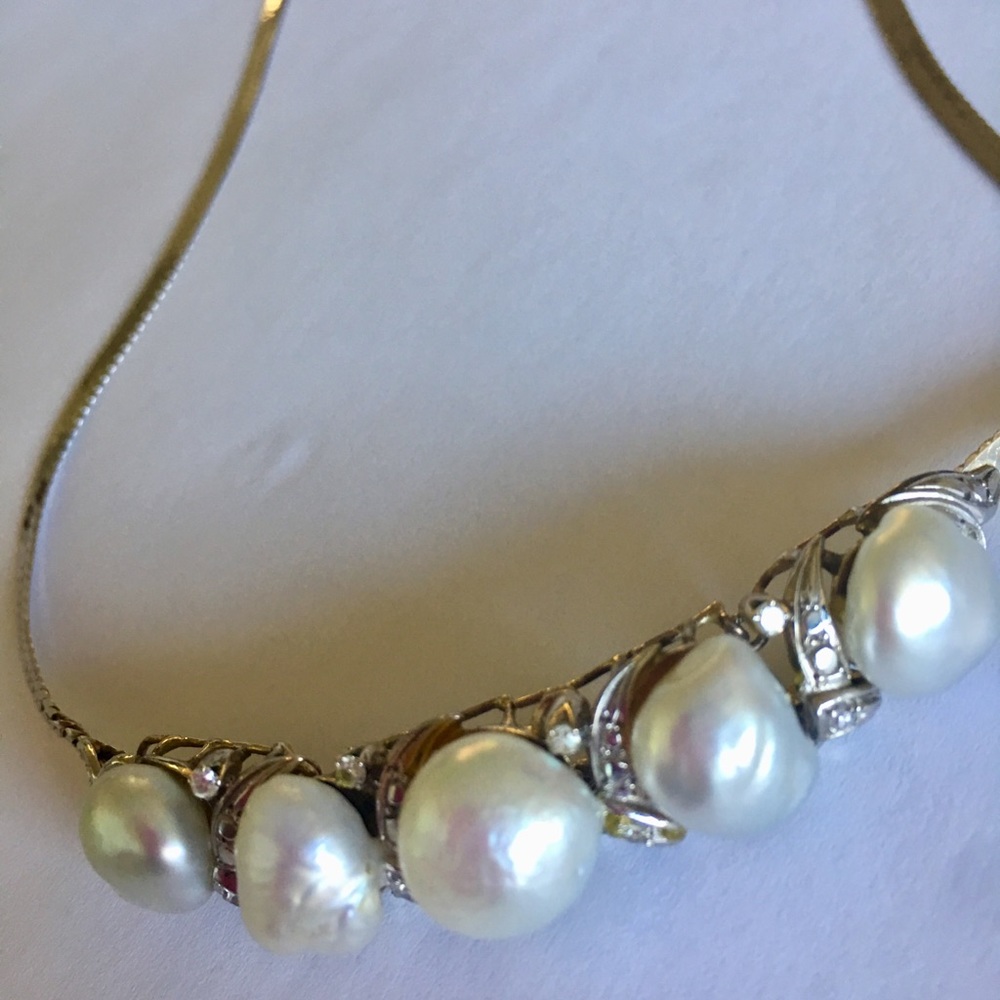 Baroque pearl and 14k ring